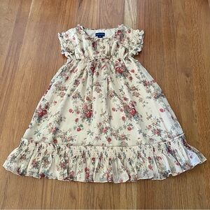 Ralph Lauren Special Occasion Print Roses Chiffon Dress